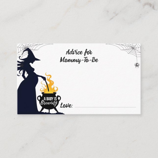 Advice for Mummy-to-be Halloween Witch Baby Shower Enclosure Card (Front)