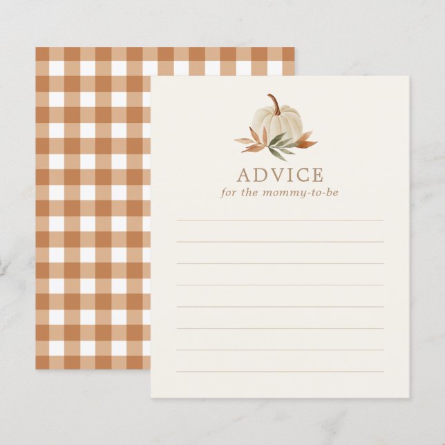 Advice for Mummy to Be Little Pumpkin Baby Shower (Front/Back)