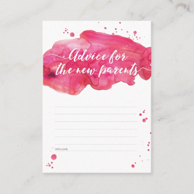 Advice for new parents Baby Shower cards (Front)