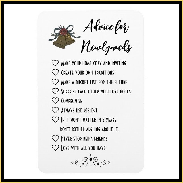 Advice for Newlyweds Magnet (Bookmark my store! https://www.zazzle.com/store/capricepetit)
