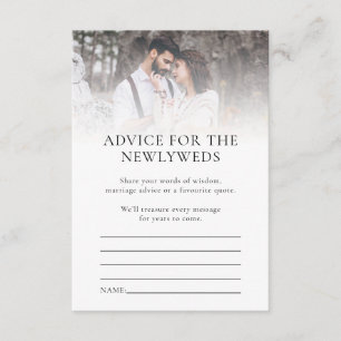 Advice for Newlyweds Photo Wedding Game Card