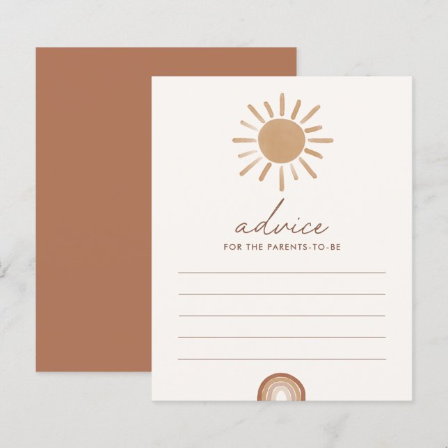 Advice for Parents Boho Sunshine Baby Shower Game (Front/Back)