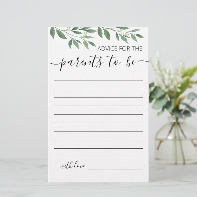 Advice for parents to be Baby Shower party game (Standing Front)