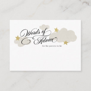 Advice for Parents-to-be Stars Cloud Baby Shower Enclosure Card