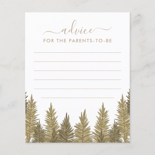 Advice for Parents Woodland Baby Shower Game (Front)