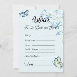 Advice For The Bride and Groom Blue Butterflies Invitation