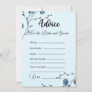 Advice For The Bride and Groom Blue Flowers Invitation