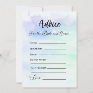 Advice For The Bride and Groom Blue Green Stars Invitation