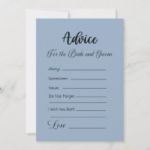 Advice For The Bride and Groom Blue Grey Invitation