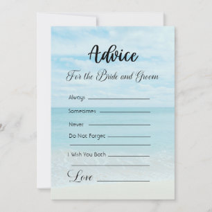 Advice For The Bride and Groom Blue Ocean Beach Invitation
