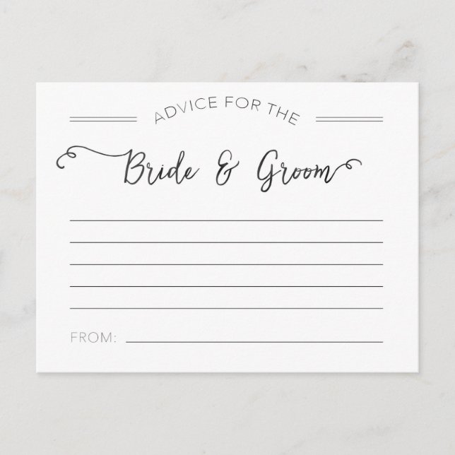 Advice for the Bride and Groom Cards (Front)