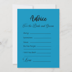 Advice For The Bride and Groom Cerulean Blue Invitation