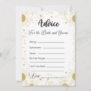 Advice For The Bride and Groom Gold Suns Stars Invitation