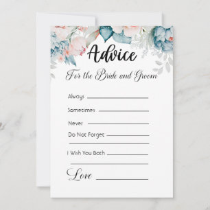 Advice For The Bride and Groom Green Floral Invitation