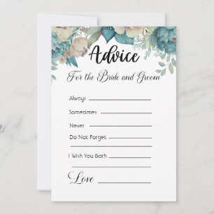 Advice For The Bride and Groom Green Floral Invitation