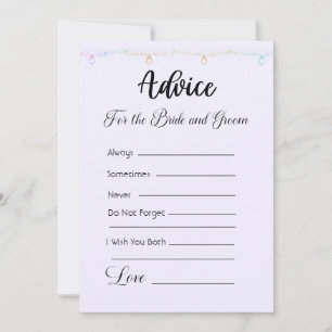 Advice For The Bride and Groom Hanging Lights Invitation