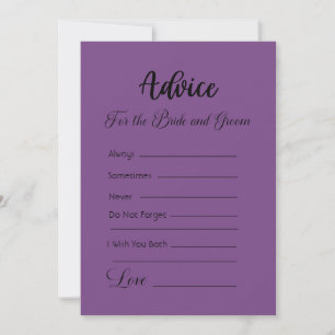 Advice For The Bride and Groom Mauve Invitation