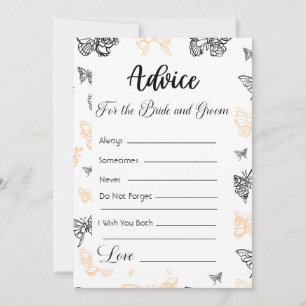Advice For The Bride and Groom Modern Butterflies Invitation