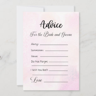 Advice For The Bride and Groom Modern Pink Invitation