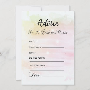 Advice For The Bride and Groom Orange Pink Stars Invitation