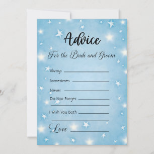 Advice For The Bride and Groom Sky Blue Celestial Invitation