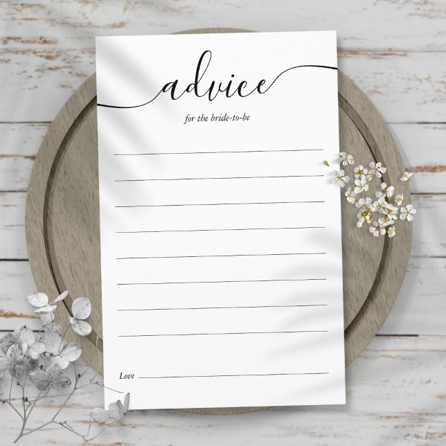 Advice For The Bride Bridal Shower Card (Creator Uploaded)