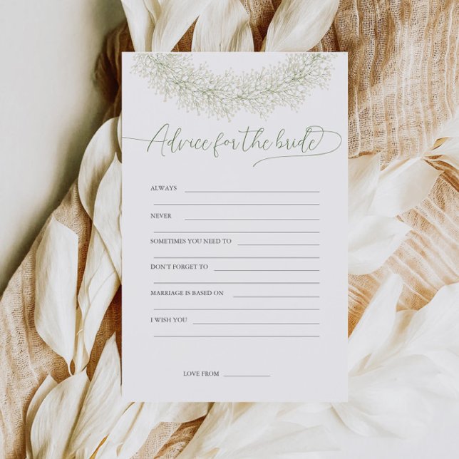 Advice For The Bride Bridal Shower Game Flyer (Creator Uploaded)