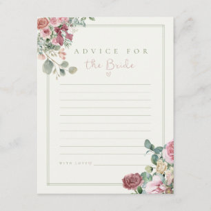 Advice for the Bride Card bridal shower game