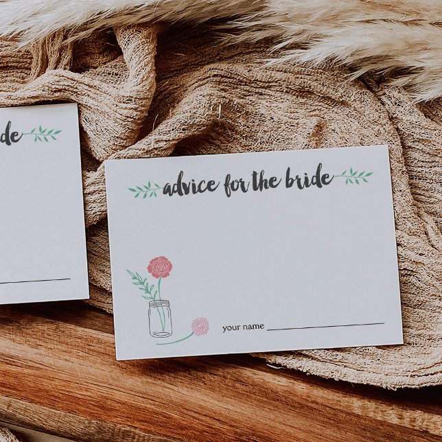 Advice for the Bride Cards | Botanical Mason Jar (Creator Uploaded)