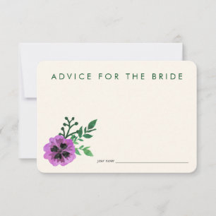 Advice for the Bride Cards Purple Pansy