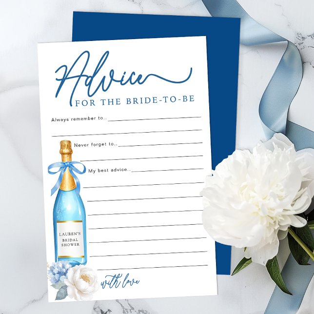Advice for the Bride Champagne Bridal Shower Sheet (Advice for the bride-to-be Bridal Shower Activity & Keepsake)