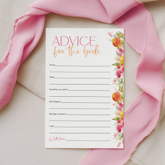 Advice for the Bride Citrus Bridal Shower Game