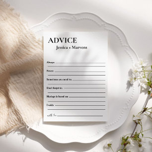 Advice for the bride & groom bridal shower game
