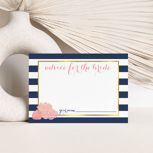 Advice for the Bride Midnight Blush Peony Card