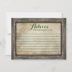 Advice for the Bride Rustic Calligraphy Card