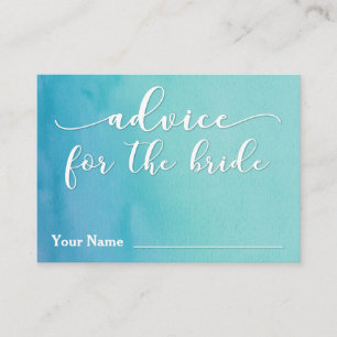 Advice for the Bride Teal & Blue Ombre Watercolor Card