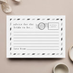 Advice for the Bride to Be Airmail Postcard<br><div class="desc">A beautiful set of keepsakes for the bride to be, this simple and minimalist airmail inspired design lets guests write heartfelt messages to you ahead of your wedding day! With fully customisable text in this design, you can personalise every detail of the postcard to suit you including having the mr...</div>
