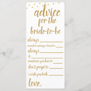 ADVICE FOR THE BRIDE-TO-BE (STATEMENTS) PROGRAM
