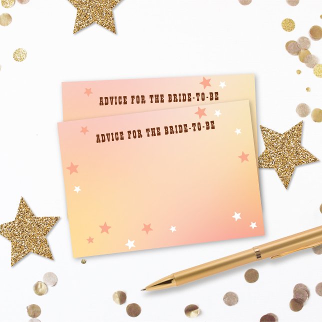 Advice for the Bride Western Peach Bridal Shower Enclosure Card (Creator Uploaded)