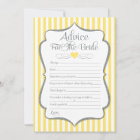 Advice For The Bride Yellow Grey Bridal Shower