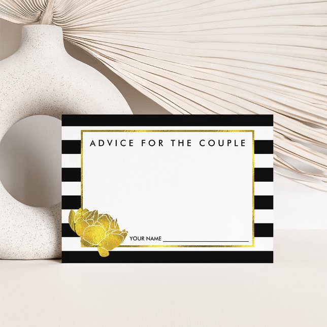 Advice for the Couple | Black Stripe & Gold Peony (Creator Uploaded)