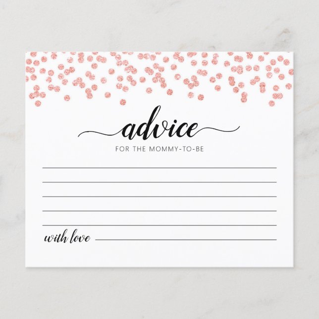 Advice for the Mum-to-be Card Baby Shower party (Front)
