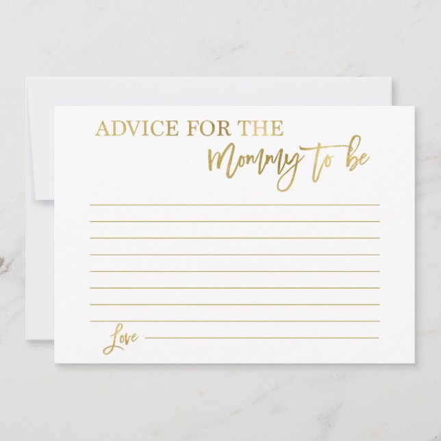 Advice for the mum to be invitation (Front)