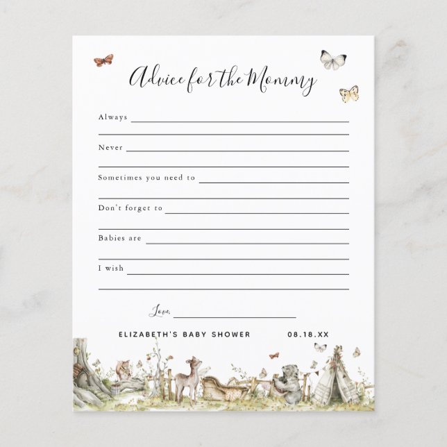 Advice for the Mummy | Baby Shower Game (Front)