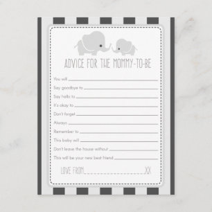 Advice for the Mummy-to-be Baby Shower Game Card