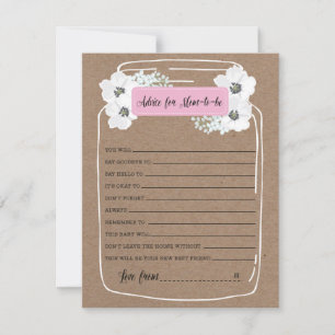 Advice for the Mummy-to-be Baby Shower Game Card