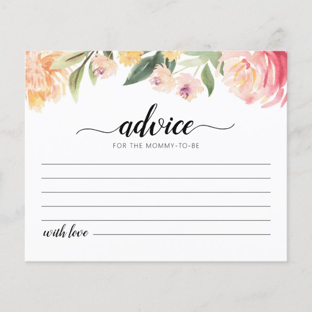 Advice for the Mummy-to-be Card Baby Shower party (Front)