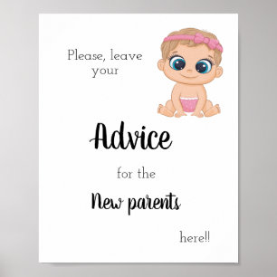 Advice for the New Parents Baby Girl Poster