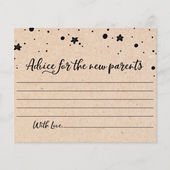 Advice for the new parents Card Baby Shower Party (Front)