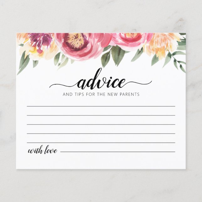 Advice for the New Parents Card Baby Shower party (Front)